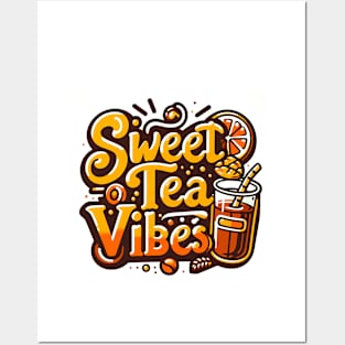 Funny sweet tea quote with a vintage look for women and girls iced tea lovers Posters and Art